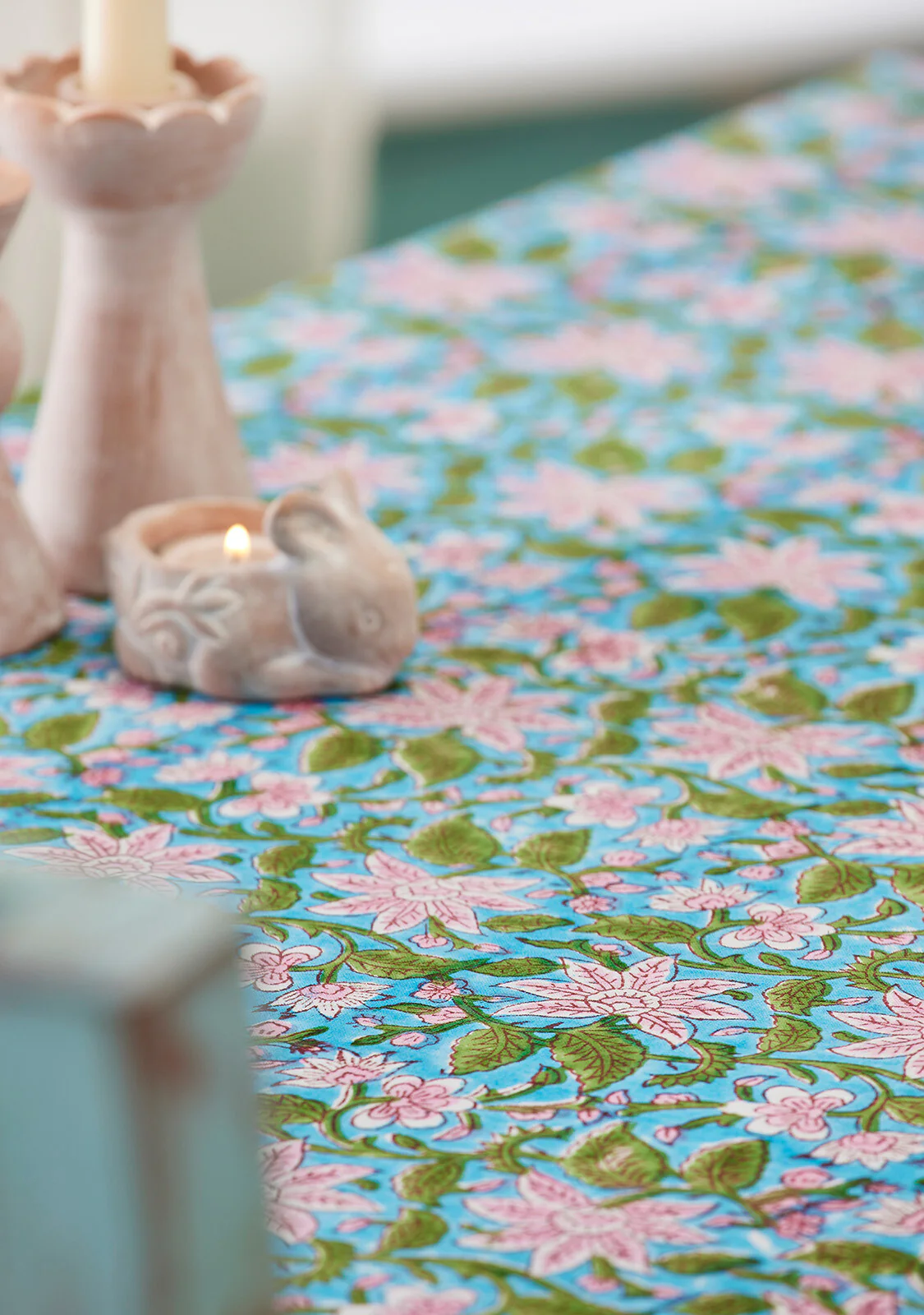 Block Print Tablecloth - Lily - Image 4